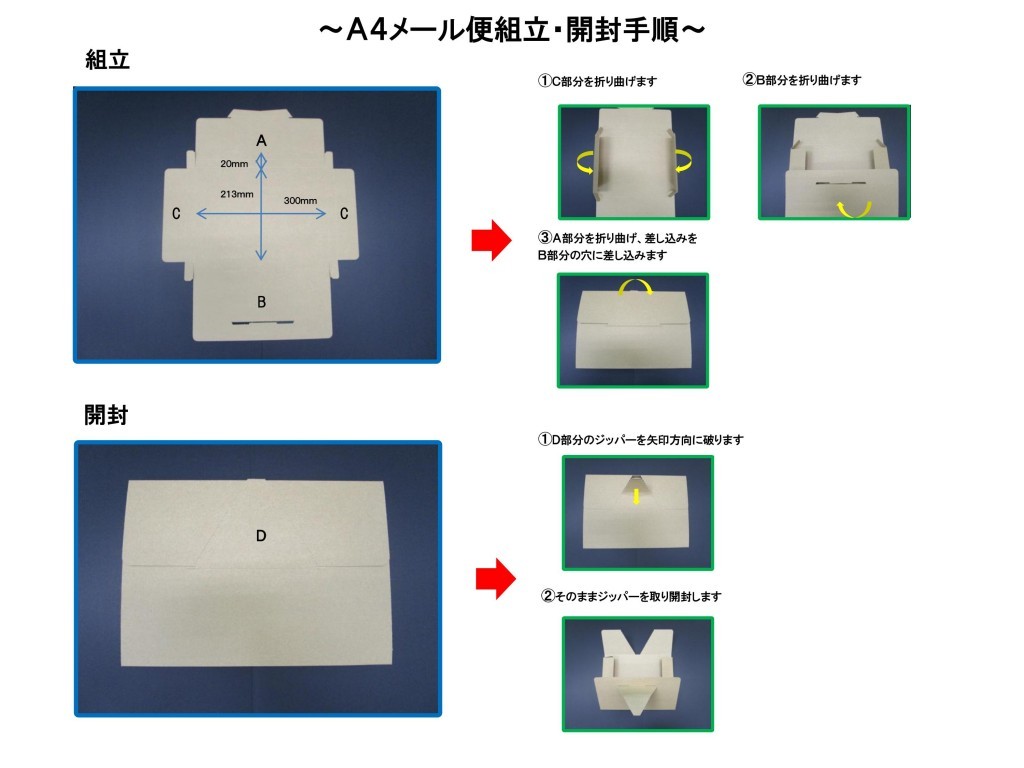 A4メール便組立・開封手順