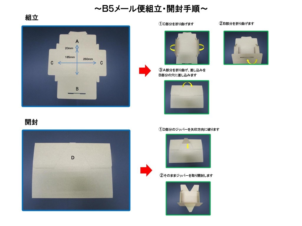 B5メール便組立・開封手順